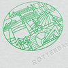 Rotterdamse Letterpress art-poster Noord-Zuid skyline